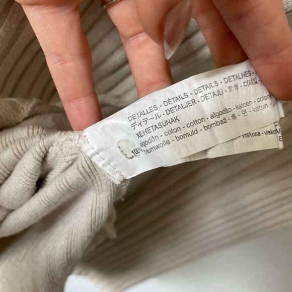 Zara Ribbed Knit Long Sleeve Jumpsuit Romper Cream Blogger Fav Sz Small - Picture 12 of 12